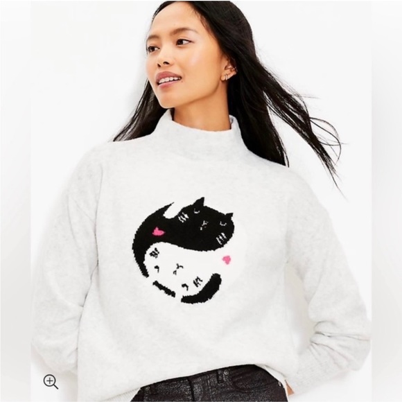 LOFT snuggle cat sweater - Picture 1 of 5